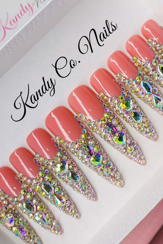 Stiletto Bling Pink Press On Nail Set