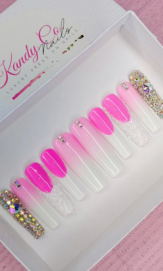 Hot Pink French Tip Nails