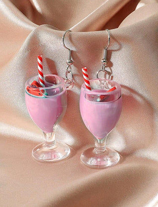 Champagne Glass Drink Earrings