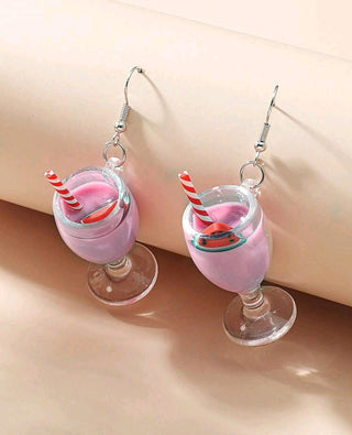 Champagne Glass Drink Earrings