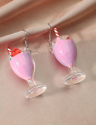 Champagne Glass Drink Earrings