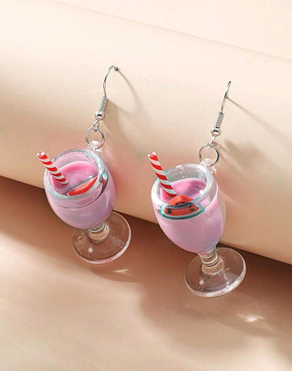 Champagne Glass Drink Earrings