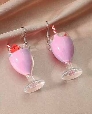Champagne Glass Drink Earrings