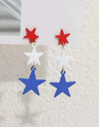 Red, White & Blue Star Earrings