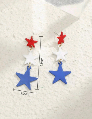Red, White & Blue Star Earrings