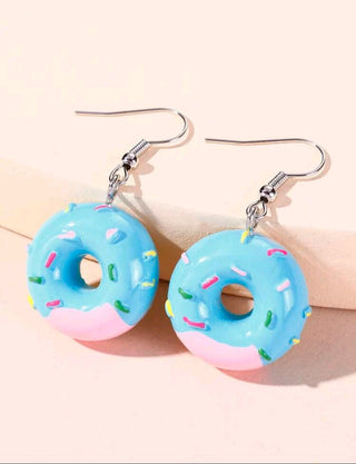 Blue Donut Earrings