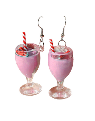 Champagne Glass Drink Earrings