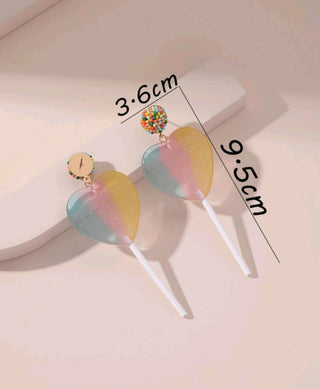 Lollipop Heart Shaped Earrings