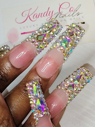 Bling French Tip Press On Nails