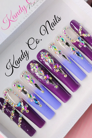 Purple Bling Nails