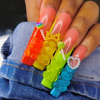 Colorful Gummy Bear Nail Set