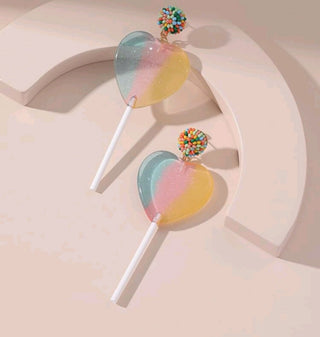 Lollipop Heart Shaped Earrings