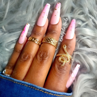 Pink Frosting Long Ballerina Press On Nails | Ready to ship