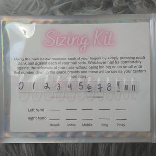 Press On Nails sizing kit Sample Nail Sizing Pack Full Coverage Blank Nails Glue On False Nails  Fake Nail Measurement How to Measure Kandy