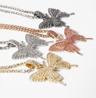 Bohemian Cubic Zirconia Butterfly Choker Necklace