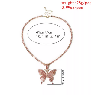 Bohemian Cubic Zirconia Butterfly Choker Necklace