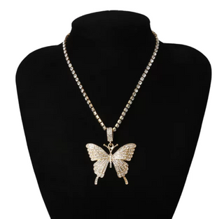 Bohemian Cubic Zirconia Butterfly Choker Necklace