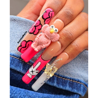 Pink Press On Nails