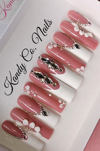 White French Tip Bling Nails