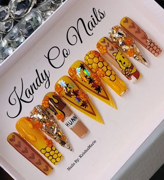 Honey Bear Summer Stiletto Press On Nails