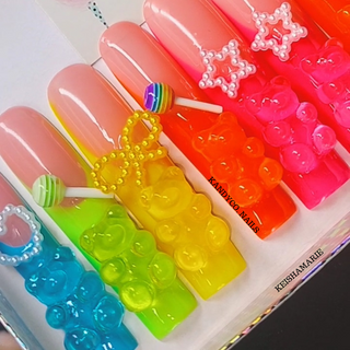 Colorful Gummy Bear Nail Set