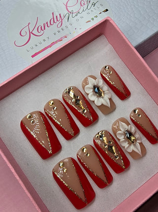 Red Short Press On Nails
