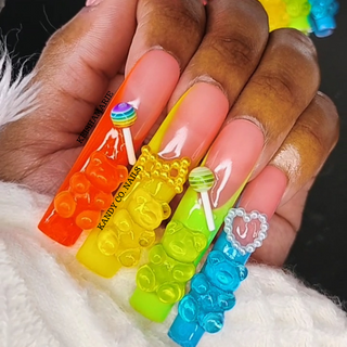 Colorful Gummy Bear Nail Set