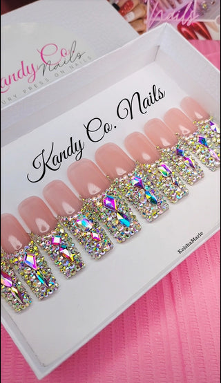 Bling French Tip Press On Nails