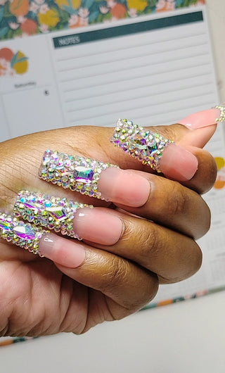 Bling French Tip Press On Nails